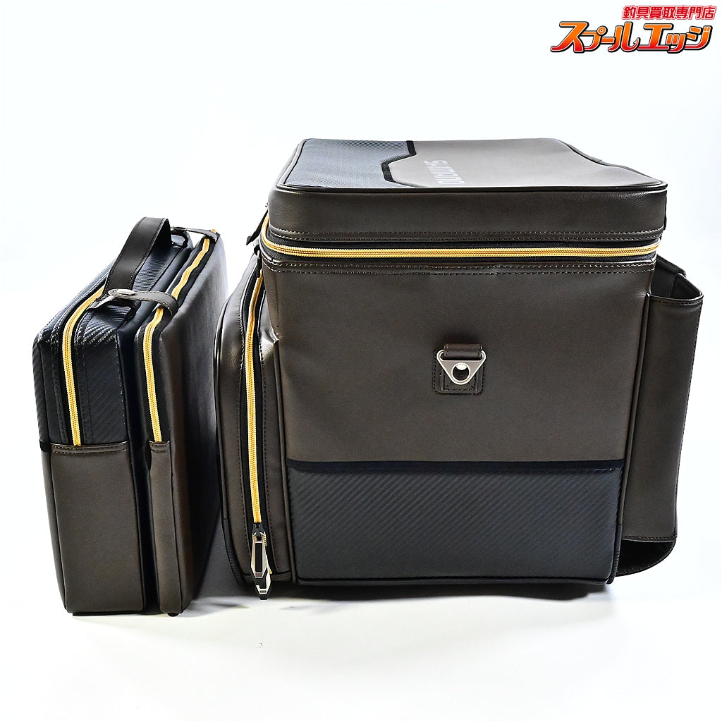 【シマノ】 へらバッグXT BA-012Q 40L&へらクッションXT ZB-012Q ブラックブラウン SHIMANO HERA-BAG K_159