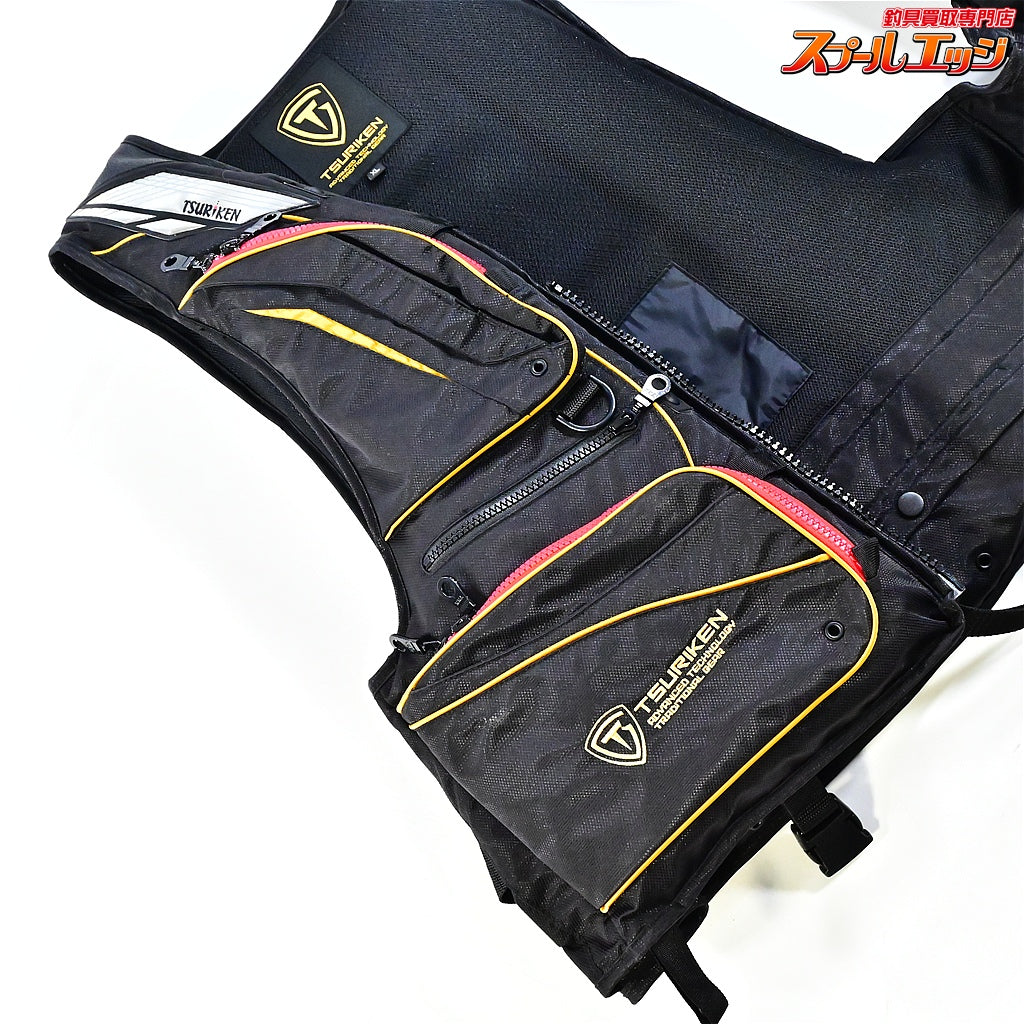 【釣研】 フローティングベスト TV222 サイズXL ブラック TSURIKEN K_060