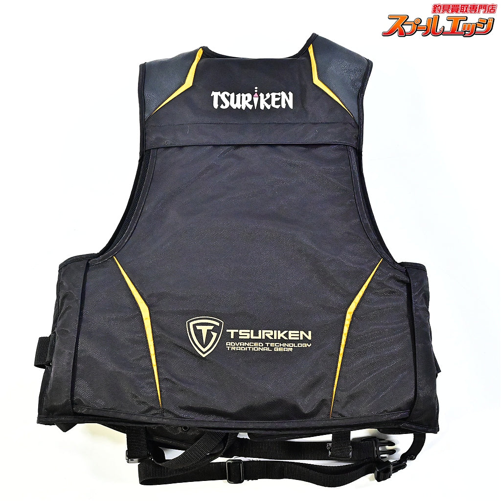【釣研】 フローティングベスト TV222 サイズXL ブラック TSURIKEN K_060