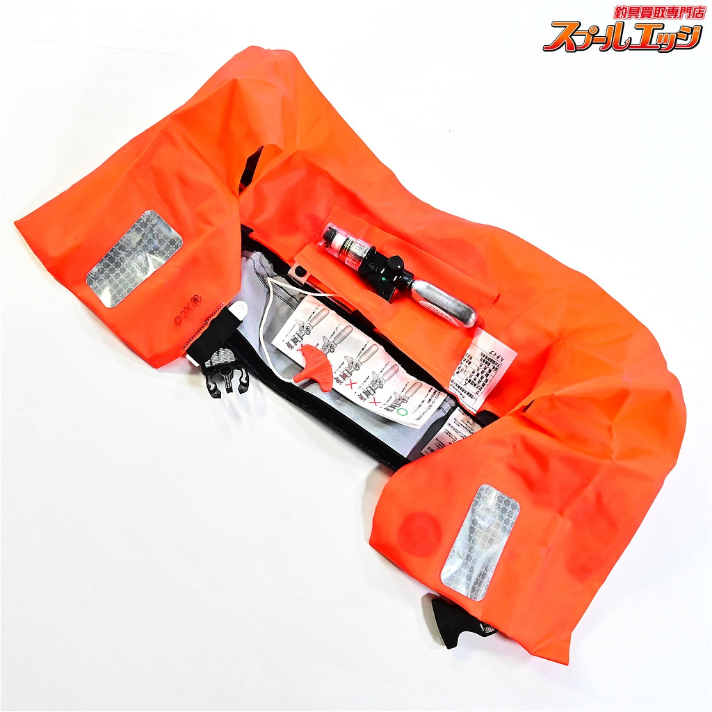 【シマノ】 ラフトエアジャケット VF-052K 桜マーク有 製造2022年5月 グレー ウエストタイプ SHIMANO ライフジャケット K_060