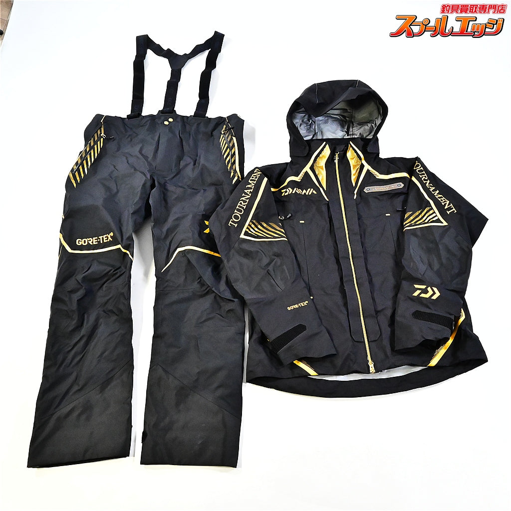 【ダイワ】 ゴアテックス トーナメント プロダクト レインスーツ DR-1007T 上下セット サイズXL カラーブラック DAIWA TOUNAMENT GORE-TEX K_100