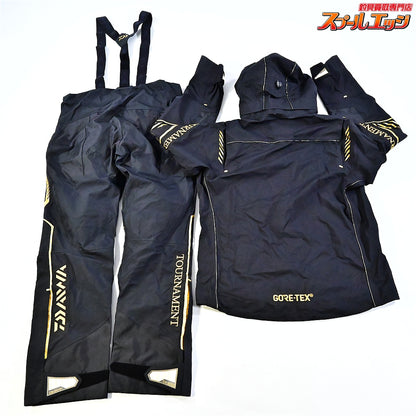【ダイワ】 ゴアテックス トーナメント プロダクト レインスーツ DR-1007T 上下セット サイズXL カラーブラック DAIWA TOUNAMENT GORE-TEX K_100