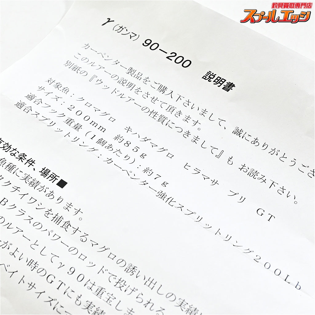 【カーペンター】 ガンマγ 90-200 マイワシ Carpenter GANMA 海水用ルアー K_060
