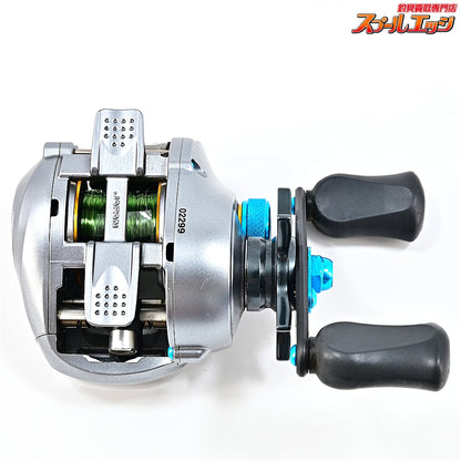【シマノ】 09アルデバラン Mg KTF80mmストレートカーボンハンドル&ハンドルノブ&KTF IXAメカニカルブレーキキャップ ブルー装着 SHIMANO Aldebaran