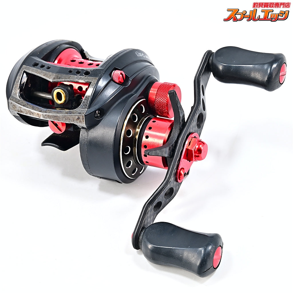 【アブガルシア】 アンバサダー レボ MGX-L ギア比7.1:1 KTF90mmオフセットカーボンハンドル/メカニカルキャップ&KTFオフセットカーボンスタードラグ&アブワークスシャロースプール装着 Abu Garcia Revo