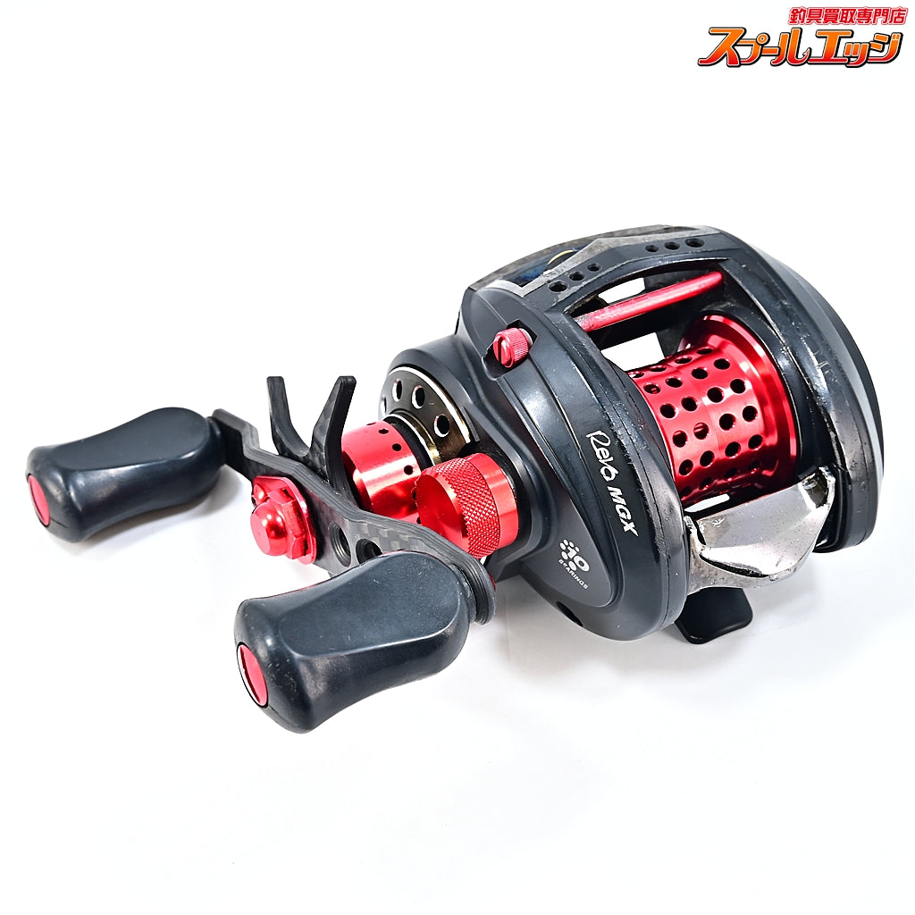 【アブガルシア】 アンバサダー レボ MGX-L ギア比7.1:1 KTF90mmオフセットカーボンハンドル/メカニカルキャップ&KTFオフセットカーボンスタードラグ&アブワークスシャロースプール装着 Abu Garcia Revo