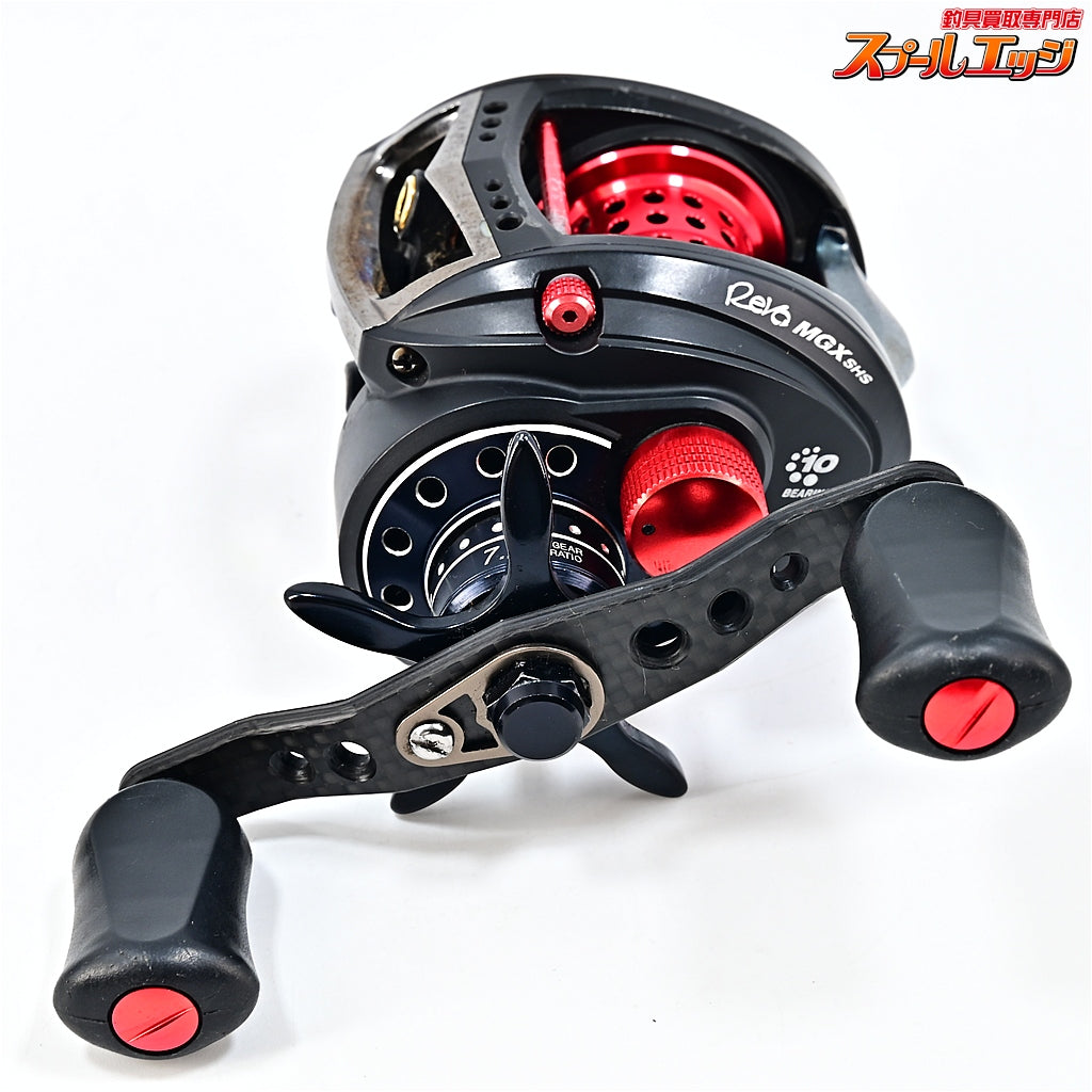 【アブガルシア】 アンバサダー レボ MGX-L SHS ギア比7.9:1 KTF90mmオフセットカーボンハンドル/メカニカルキャップ&アブワークスシャロースプール装着 Abu Garcia Revo