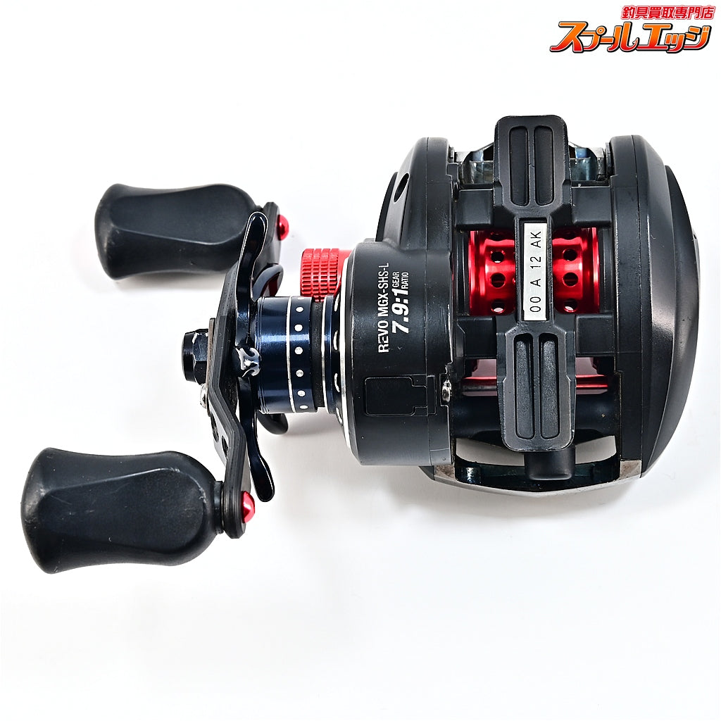 【アブガルシア】 アンバサダー レボ MGX-L SHS ギア比7.9:1 KTF90mmオフセットカーボンハンドル/メカニカルキャップ&アブワークスシャロースプール装着 Abu Garcia Revo