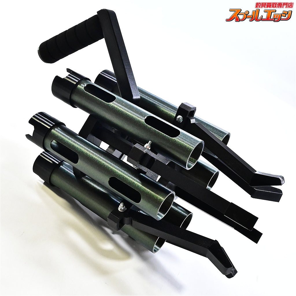 【ノーブランド】 ロッドスタンド 6本仕様 グリーン 3Dプリンター製作品 ハンドメイド品 エリアトラウト RODSTAND K_100