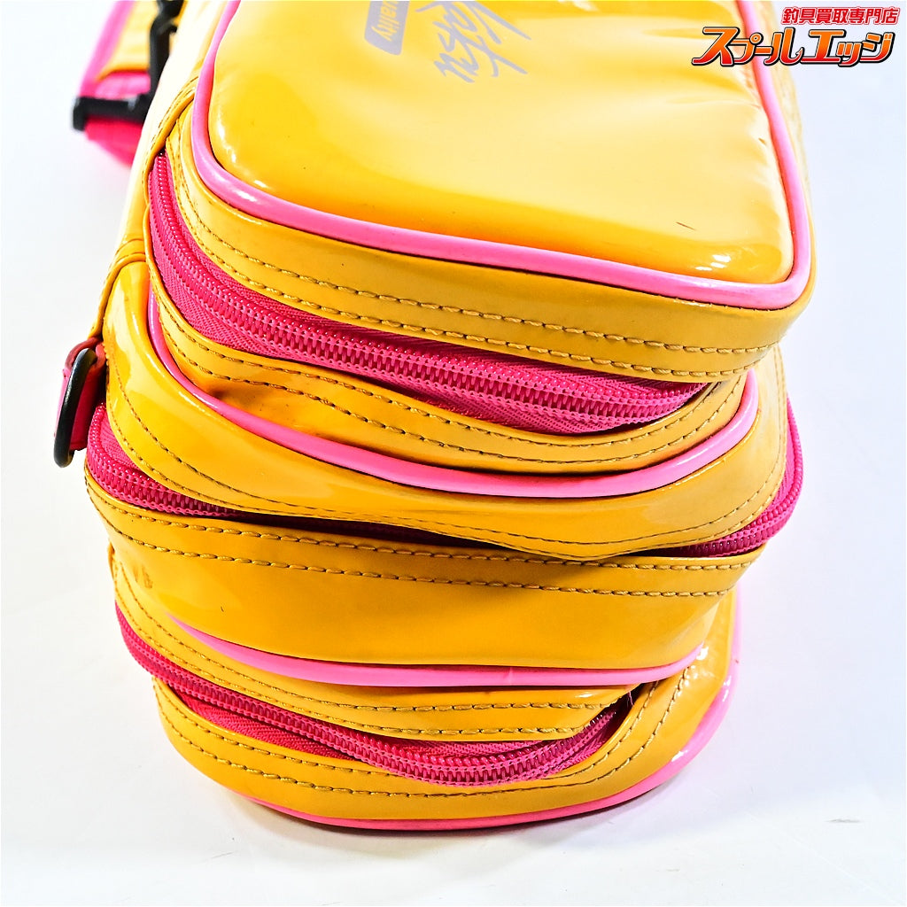 【がまかつ】 がまへら ライトロッドケース2 II 3層 PVC素材 イエロー/ピンク GAMAKATSU LIGHT-ROD-CASE K_172