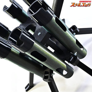 【ノーブランド】 ロッドスタンド 6本仕様 グリーン 3Dプリンター製作品 ハンドメイド品 エリアトラウト RODSTAND K_100