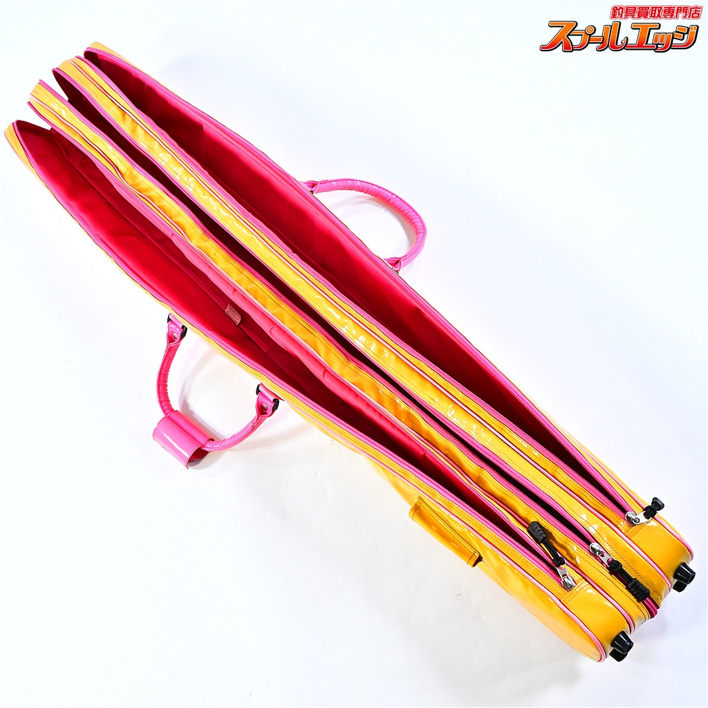 【がまかつ】 がまへら ライトロッドケース2 II 3層 PVC素材 イエロー/ピンク GAMAKATSU LIGHT-ROD-CASE K_172