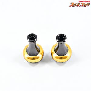 【ダイワxSLPワークス】 カラーアルミラウンドノブ S ゴールド 2点セット DAIWAxSLP-WORKS Custom HANDLEKONB