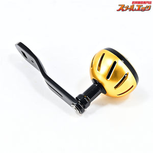 【ダイワxSLPワークス】 カラーアルミラウンドノブ M ゴールド&ブラック 70mmハンドル装着 取付内径8mmx5mm DAIWAxSLP-WORKS Custom HANDLEKONB