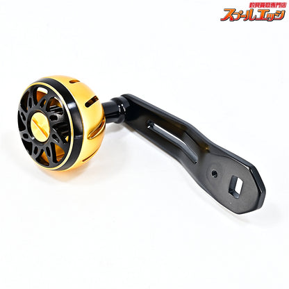 【ダイワxSLPワークス】 カラーアルミラウンドノブ M ゴールド&ブラック 70mmハンドル装着 取付内径8mmx5mm DAIWAxSLP-WORKS Custom HANDLEKONB