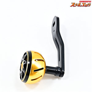 【ダイワxSLPワークス】 カラーアルミラウンドノブ M ゴールド&ブラック 70mmハンドル装着 取付内径8mmx5mm DAIWAxSLP-WORKS Custom HANDLEKONB