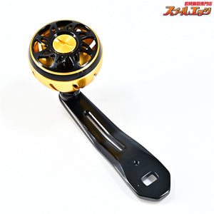 【ダイワxSLPワークス】 カラーアルミラウンドノブ M ゴールド&ブラック 70mmハンドル装着 取付内径8mmx5mm DAIWAxSLP-WORKS Custom HANDLEKONB