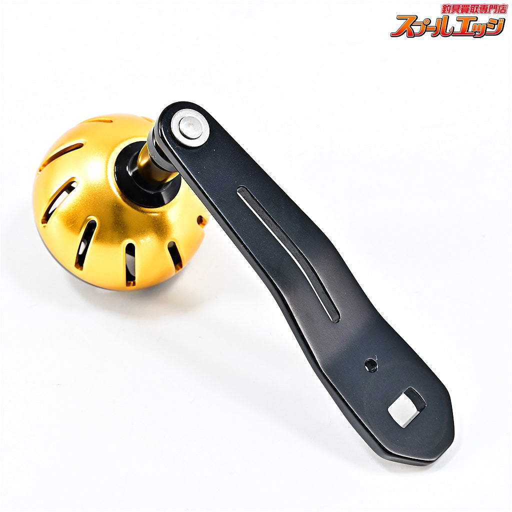 【ダイワxSLPワークス】 カラーアルミラウンドノブ M ゴールド&ブラック 70mmハンドル装着 取付内径8mmx5mm DAIWAxSLP-WORKS Custom HANDLEKONB
