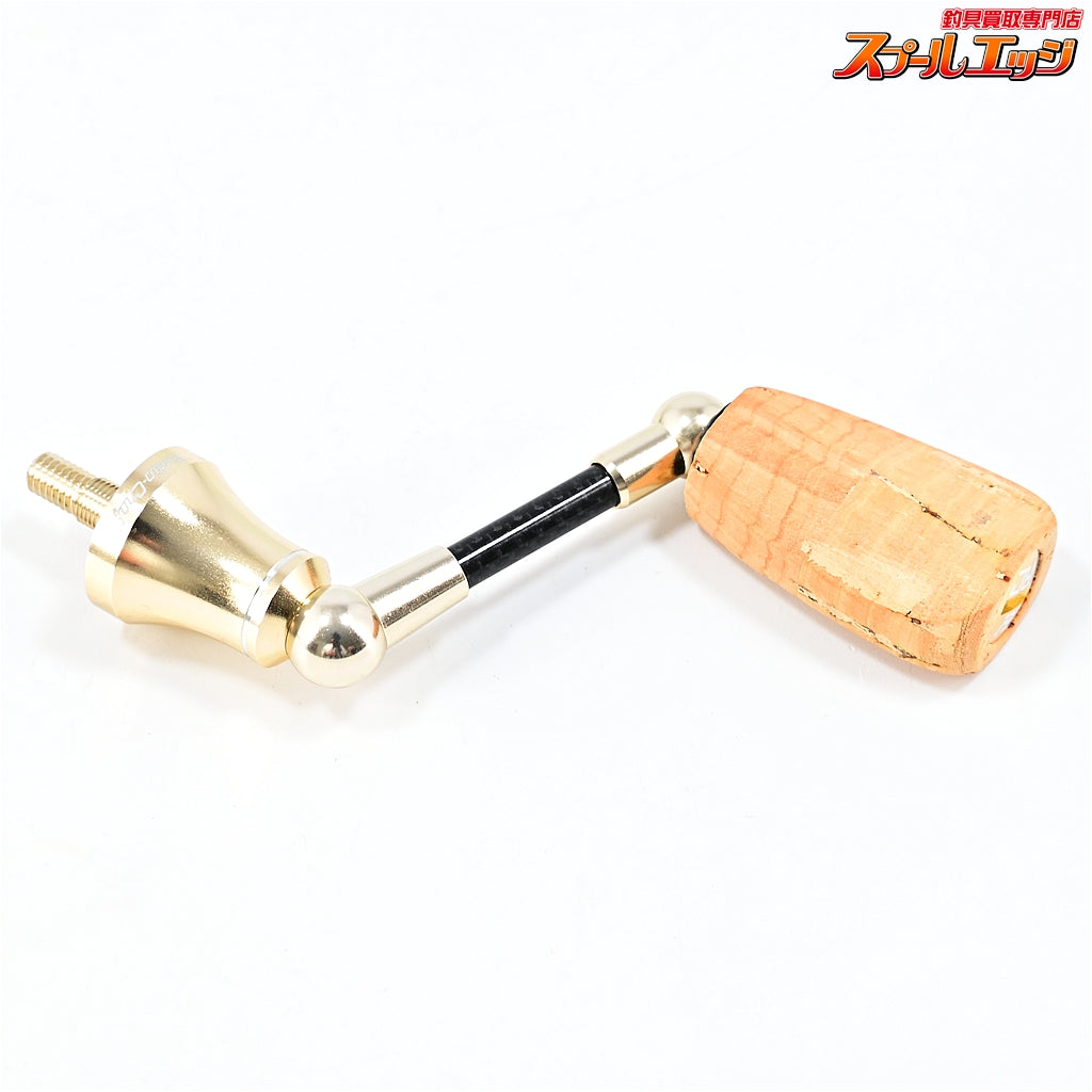 【ロデオクラフト】 RCシングルスピニング カーボンハンドル 38.5mm コルクフラットノブ シマノ用 シャンパンゴールド Rodeo-Craft