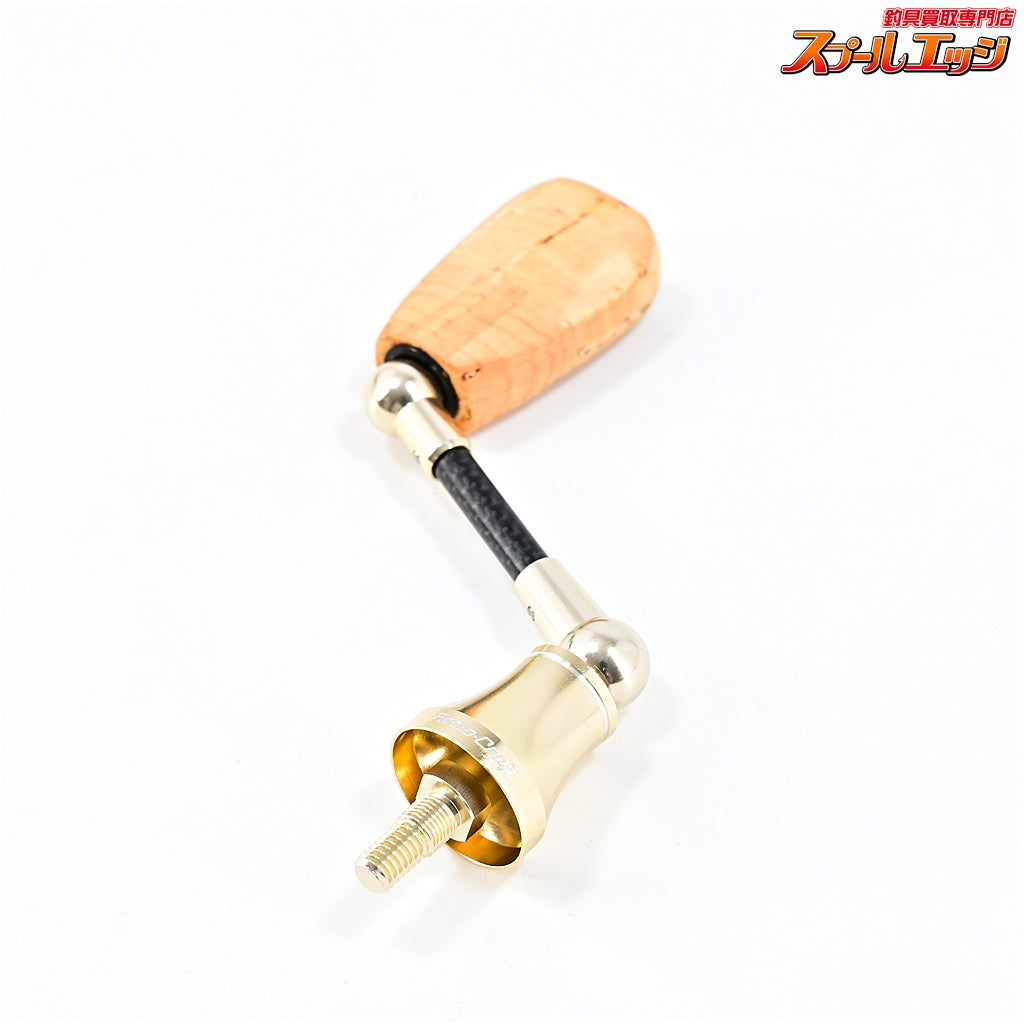 【ロデオクラフト】 RCシングルスピニング カーボンハンドル 38.5mm コルクフラットノブ シマノ用 シャンパンゴールド Rodeo-Craft