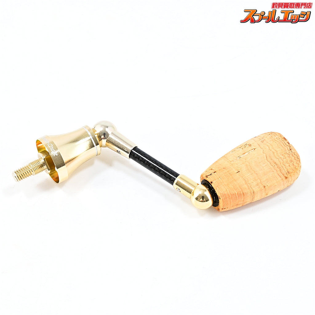 【ロデオクラフト】 RCシングルスピニング カーボンハンドル 40mm コルクフラットノブ シマノ用 シャンパンゴールド Rodeo-Craft