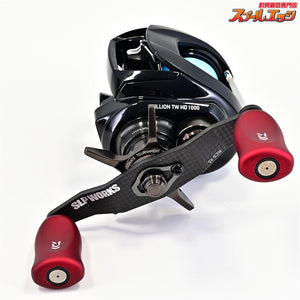 【ダイワ】 22ジリオン TW HD 1000XHL SLPW RCSカーボンクランクハンドル95mm&Iシェイプコルクノブ レッド装着 DAIWA ZILLION