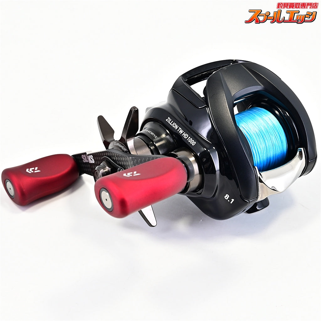 【ダイワ】 22ジリオン TW HD 1000XHL SLPW RCSカーボンクランクハンドル95mm&Iシェイプコルクノブ レッド装着 DAIWA ZILLION