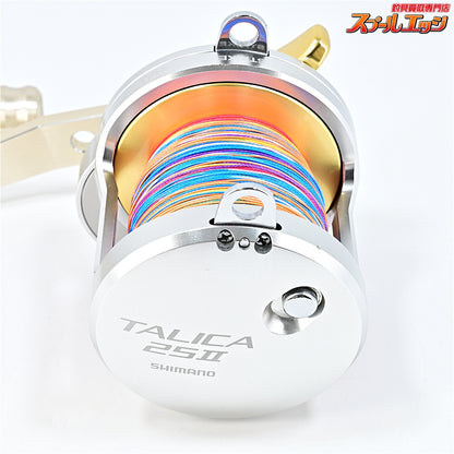 【シマノ】 13タリカ 25II キャプテンAクラフト 130mm三次元パワーハンドル シャンパンゴールド/シルバー装着 SHIMANO TALICA