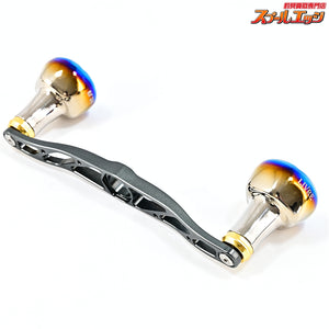【リブレ】 クランク 120 ガンメタ ハンドルノブEF30 ゴールド装着 シマノM7右用センターナット付 LIVRE CRANK