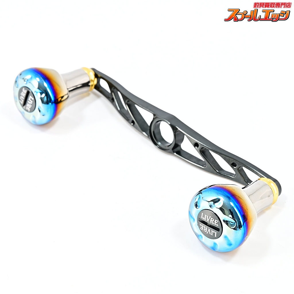 【リブレ】 クランク 120 ガンメタ ハンドルノブEF30 ゴールド装着 シマノM7右用センターナット付 LIVRE CRANK