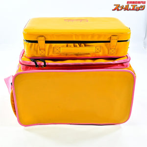 【がまかつ】 がまへら ライトバッグ2 へらバッグ PVC素材 イエロー/ピンク クッション付 GAMAKATSU LIGHT-BAG II K_192