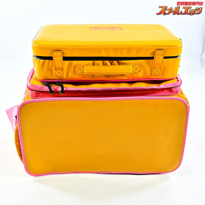 【がまかつ】 がまへら ライトバッグ2 へらバッグ PVC素材 イエロー/ピンク クッション付 GAMAKATSU LIGHT-BAG II K_192