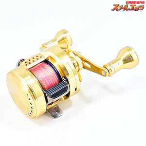 【シマノ】 23カルカッタコンクエスト MD 300XG 夢屋25ダブルハンドルアルミノブ 60mmゴールド装着 SHIMANO CALCUTTA CONQUEST