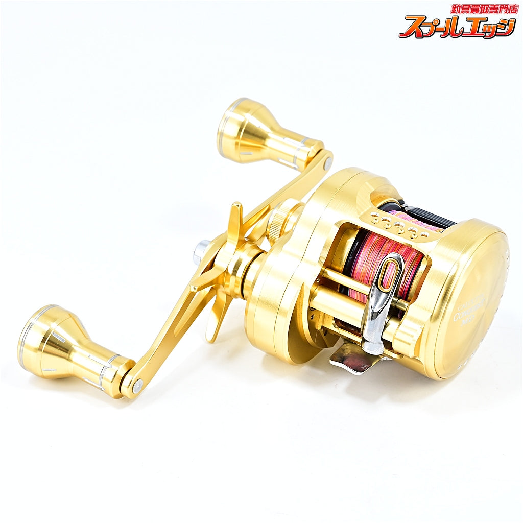 【シマノ】 23カルカッタコンクエスト MD 300XG 夢屋25ダブルハンドルアルミノブ 60mmゴールド装着 SHIMANO CALCUTTA CONQUEST