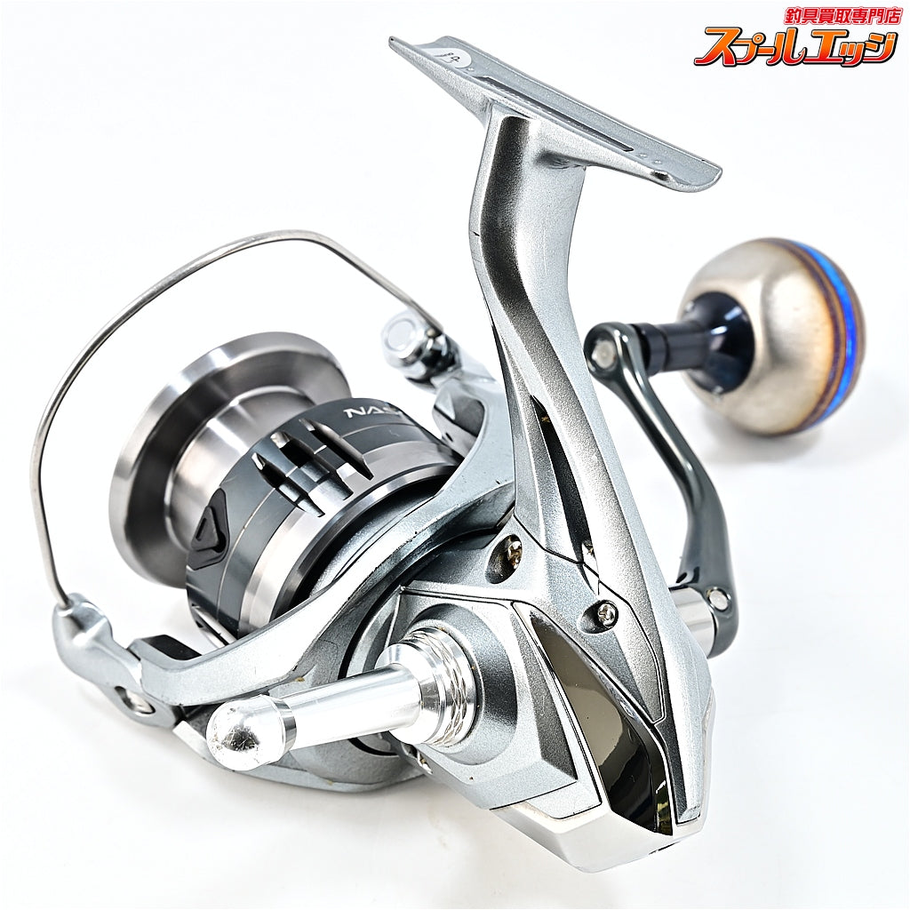 【シマノ】 21ナスキー 4000 ゴメクサス38mmカスタムハンドルノブ&リールスタンド装着 SHIMANO NASCI
