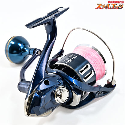 【シマノ】 21ツインパワーXD 4000XG ゴメクサスハンドルノブ タイプB 38mm 深海ブルーxゴールド装着 SHIMANO TWINPOWER