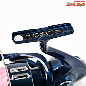 【シマノ】 21ツインパワーXD 4000XG ゴメクサスハンドルノブ タイプB 38mm 深海ブルーxゴールド装着 SHIMANO TWINPOWER