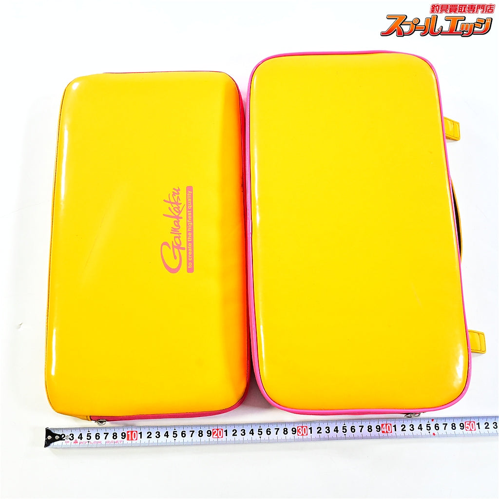 【がまかつ】 がまへら ライトバッグ2 へらバッグ PVC素材 イエロー/ピンク クッション付 GAMAKATSU LIGHT-BAG II K_192