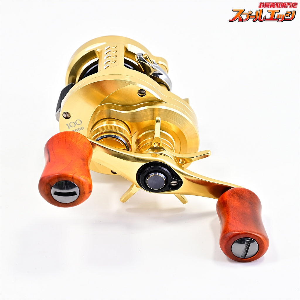 【シマノ】 21カルカッタコンクエスト 100 カスタムウッドハンドルノブ装着 SHIMANO CALCUTTA CONQUEST
