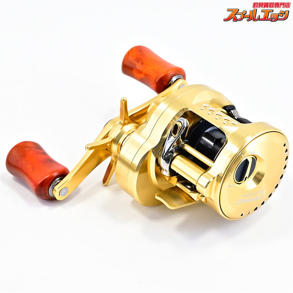 【シマノ】 21カルカッタコンクエスト 100 カスタムウッドハンドルノブ装着 SHIMANO CALCUTTA CONQUEST