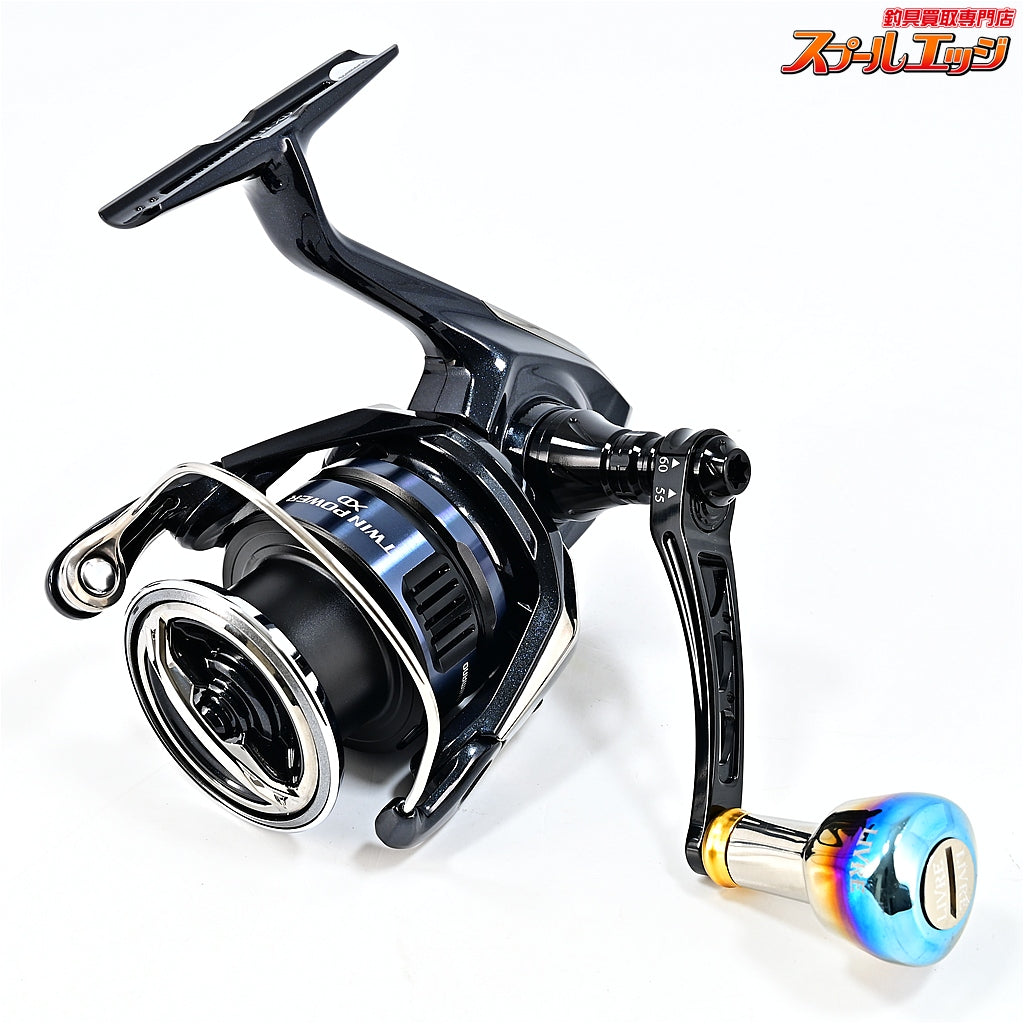 【シマノ】 25ツインパワー XD C3000XG ハイテン 55-60mmハンドル&リブレデルタノブ ファイヤーゴールド装着 SHIMANO TWIN POWER