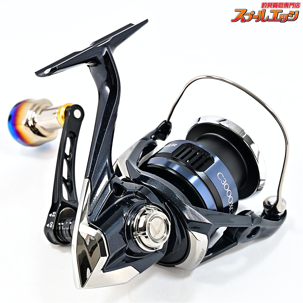 【シマノ】 25ツインパワー XD C3000XG ハイテン 55-60mmハンドル&リブレデルタノブ ファイヤーゴールド装着 SHIMANO TWIN POWER