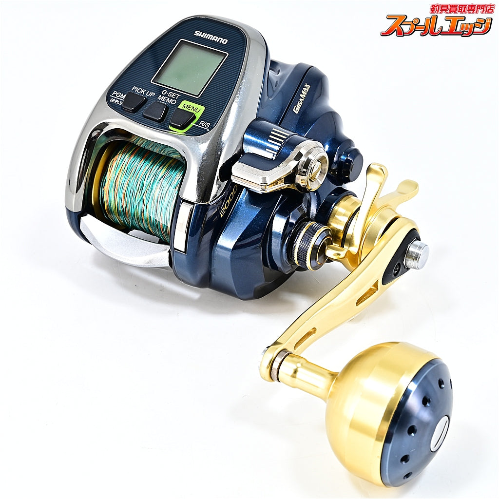 【シマノ】 18ビーストマスター 2000 使用距離250.1km 使用422時間 85mm純正ロングハンドル装着 SHIMANO BeastMaster