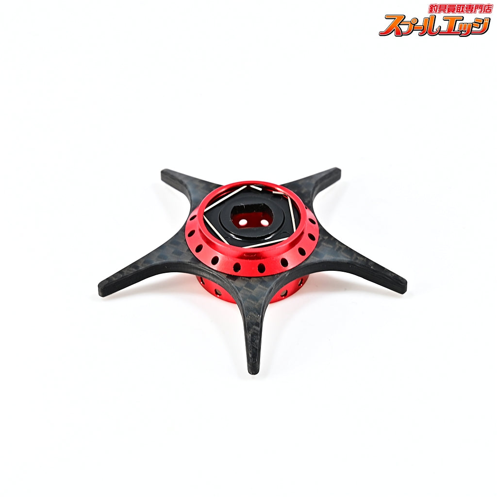 【KTF】 IXA 軽量オフセット カーボンスタードラグ スクエアナットタイプ レッド ダイワ用 オイルインジェクション/ハンドルファスナー/オシレーティングポスト/アルミHEXビス付
