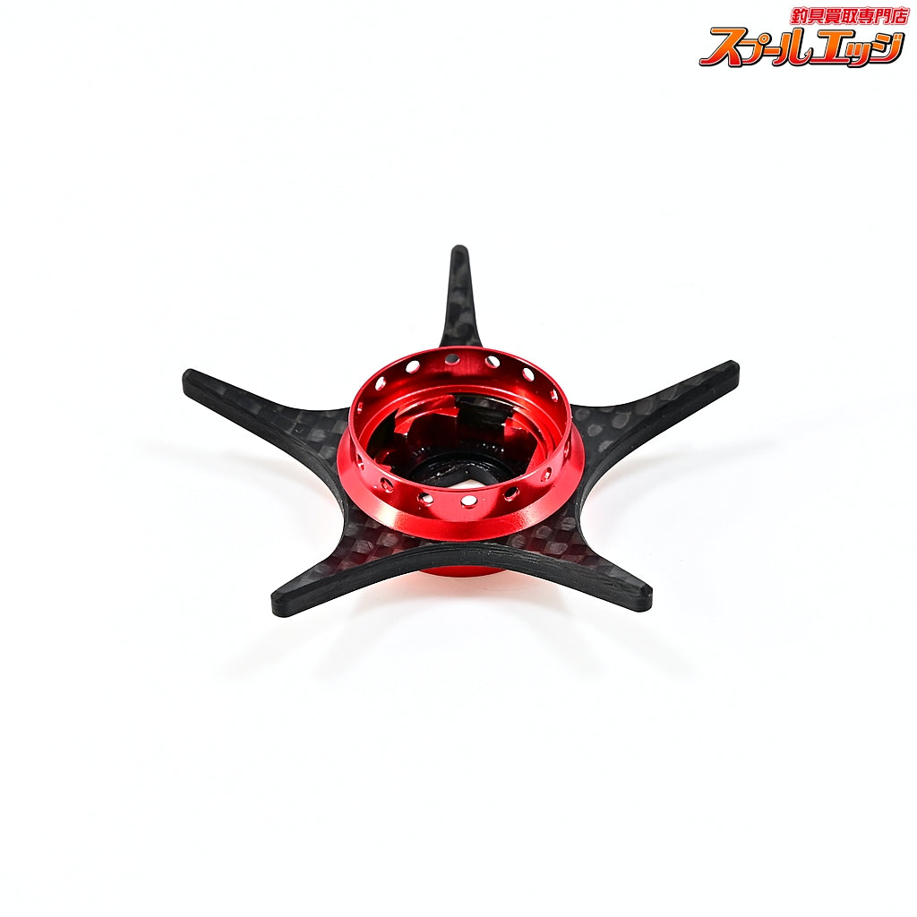 【KTF】 IXA 軽量オフセット カーボンスタードラグ スクエアナットタイプ レッド ダイワ用 オイルインジェクション/ハンドルファスナー/オシレーティングポスト/アルミHEXビス付