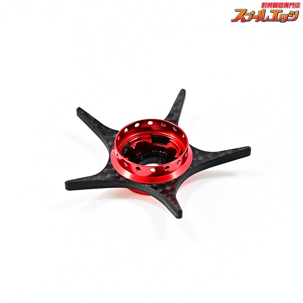 【KTF】 IXA 軽量オフセット カーボンスタードラグ スクエアナットタイプ レッド ダイワ用 オイルインジェクション/ハンドルファスナー/オシレーティングポスト/アルミHEXビス付
