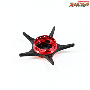 【KTF】 IXA 軽量オフセット カーボンスタードラグ スクエアナットタイプ レッド ダイワ用 オイルインジェクション/ハンドルファスナー/オシレーティングポスト/アルミHEXビス付