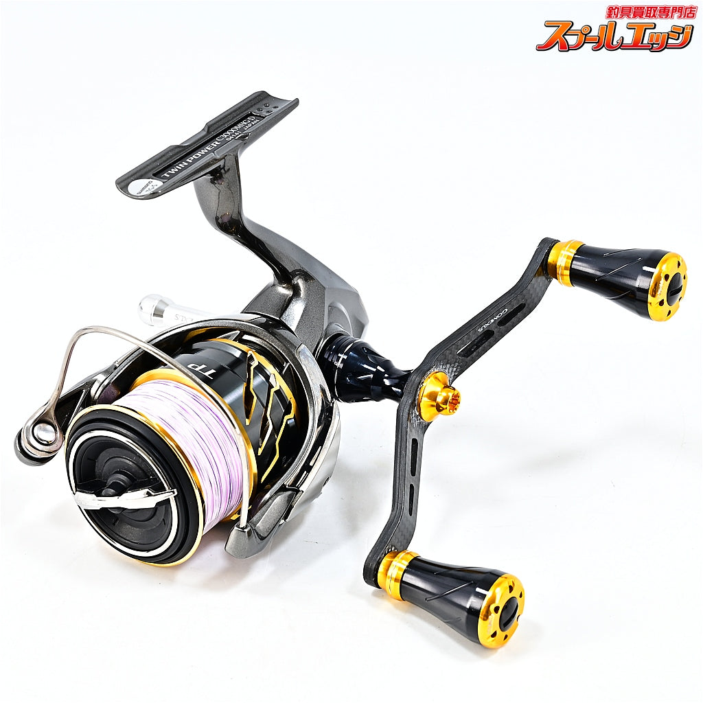 【シマノ】 20ツインパワー C3000MHG ゴメクサス100mmカーボンハンドル&リールスタンド装着 SHIMANO TWIN POWER