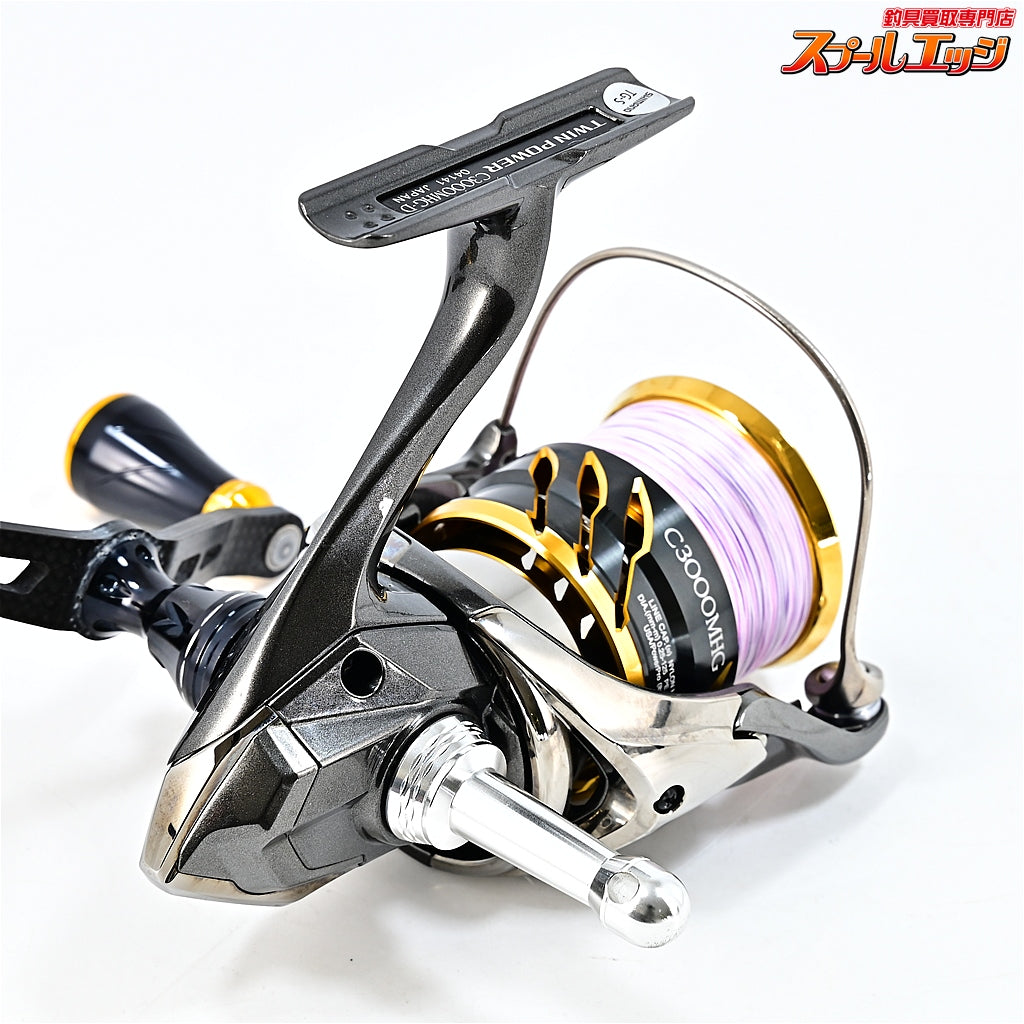 【シマノ】 20ツインパワー C3000MHG ゴメクサス100mmカーボンハンドル&リールスタンド装着 SHIMANO TWIN POWER
