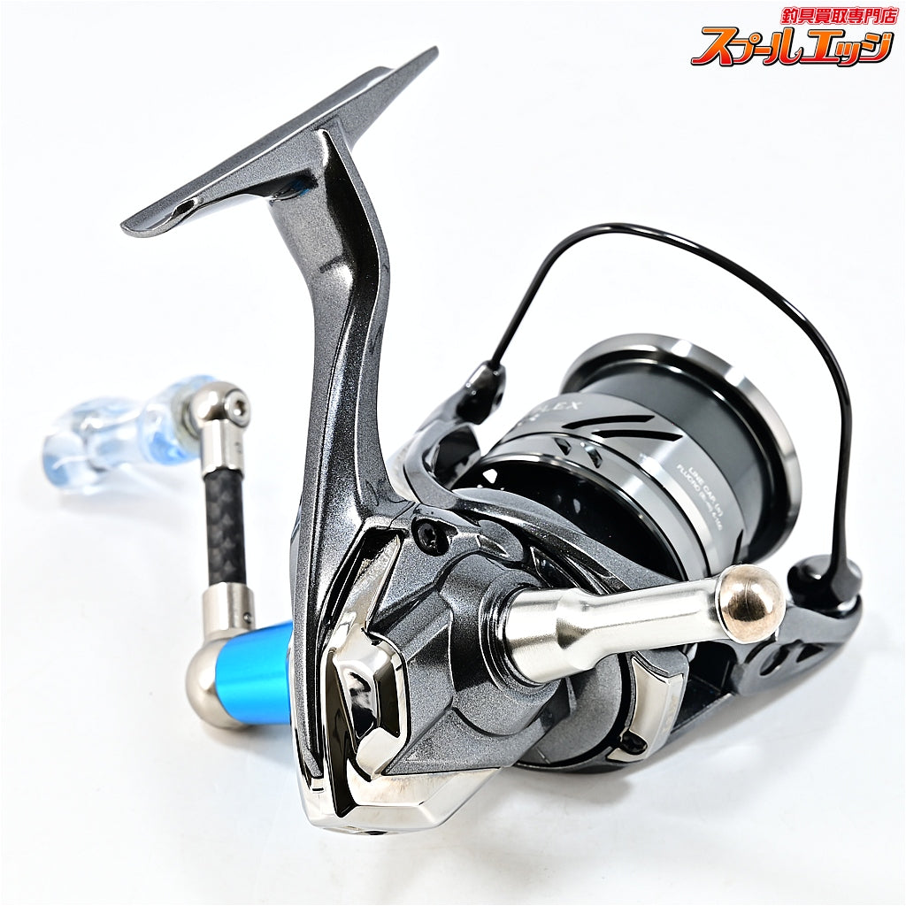 【シマノ】 21コンプレックス XR C2000 F4 HG ZPIカーボンハンドル 47.5mm&IOS アクリスタノブ クリアブルー&シマノ純正リールスタンド装着 SHIMANO COMPLEX